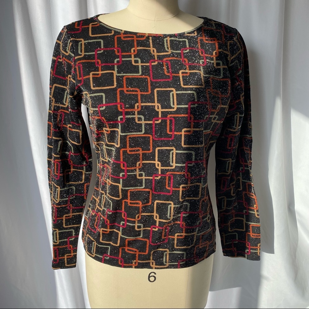 Vintage y2k 90s Bratz glitter abstract printed long sleeve pop art